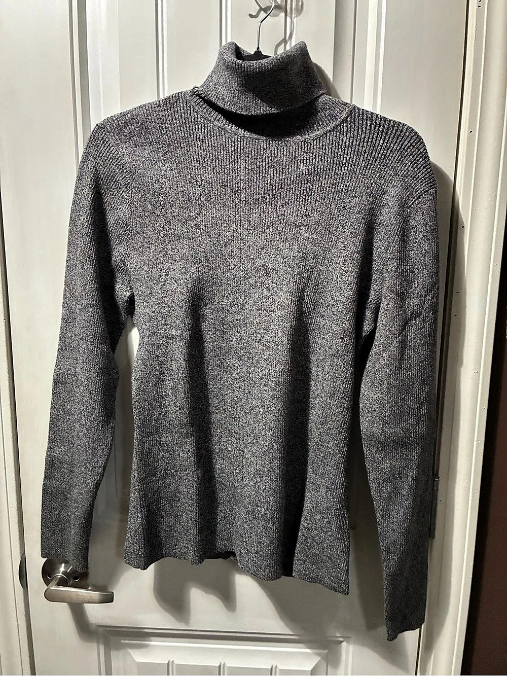 Liz Claiborne Gray & Black Turtleneck Cotton Wool Size XL Like New